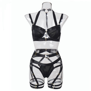 Women's Body Shaper Webbing Panel Lingerie Set