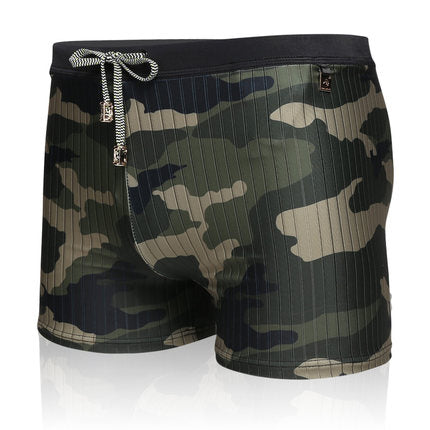 Men's Hot Spring Camouflage Boxer Swimming Trunks